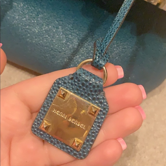 Henri Bendel CARLYLE SATCHEL-CAVIAR in color AQUA - Picture 4 of 8